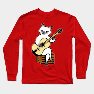 Cat Playing Guitar | Funny Cat Long Sleeve T-Shirt